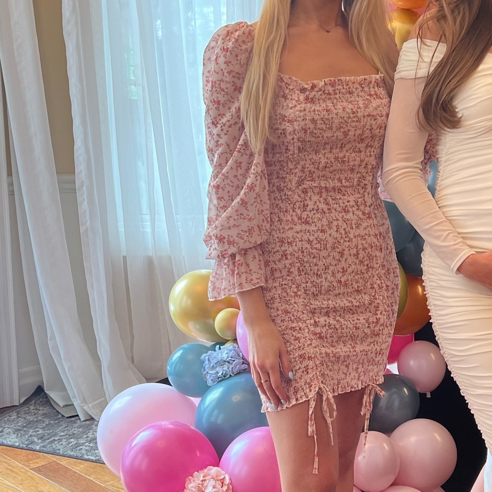 Hello Molly Pink Floral Mini Dress